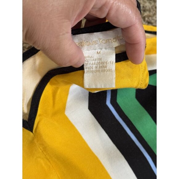 Womens Chevron Maxi Dress Asymmetric Handkerchief Hem Boho Beach Coastal MEDIUM - Picture 5 of 7